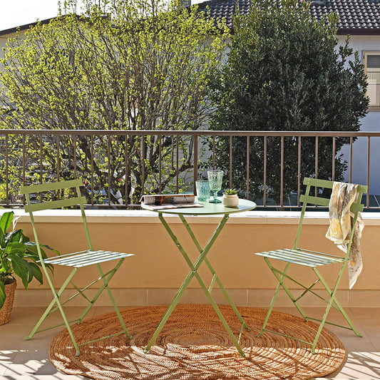 Diego & Frida set da balcone pieghevole con tavolino ø60 e 2 sedie